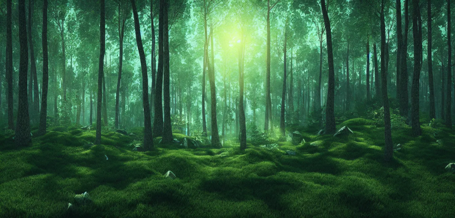 Image similar to forest, 8 k, incredible, vector art, octane render, cinematic, fabulous, hyper detailed, random view