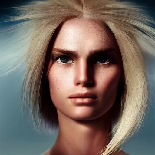 Prompt: portrait of a stunningly beautiful futuristic female, depth of field, zeiss lens, detailed, symmetrical, centered, fashion photoshoot, by Annie Leibovitz and Steve McCurry, David Lazar, Jimmy Nelsson, Breathtaking, 8k resolution, extremely detailed, beautiful, establishing shot, artistic, hyperrealistic, beautiful face, octane render