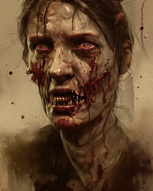 Image similar to hyper realistic photo portrait dried out zombie cinematic, greg rutkowski, james gurney, mignola, craig mullins, brom