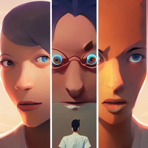 Image similar to face icon stylized minimalist contact 1 9 9 7, loftis, cory behance hd by jesper ejsing, by rhads, makoto shinkai and lois van baarle, ilya kuvshinov, rossdraws global illumination