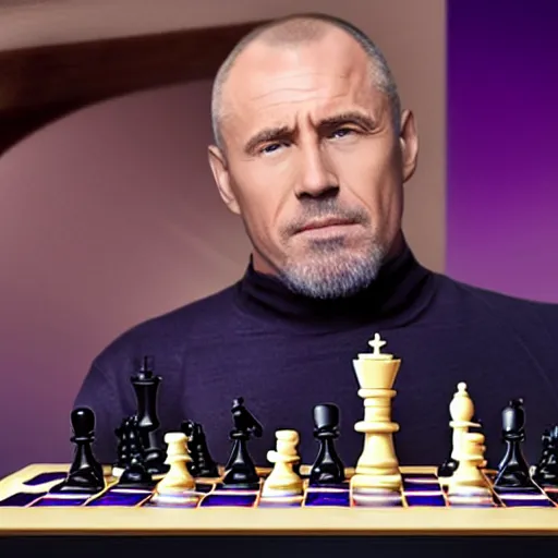 Image similar to photo of thanos playing chess against putin