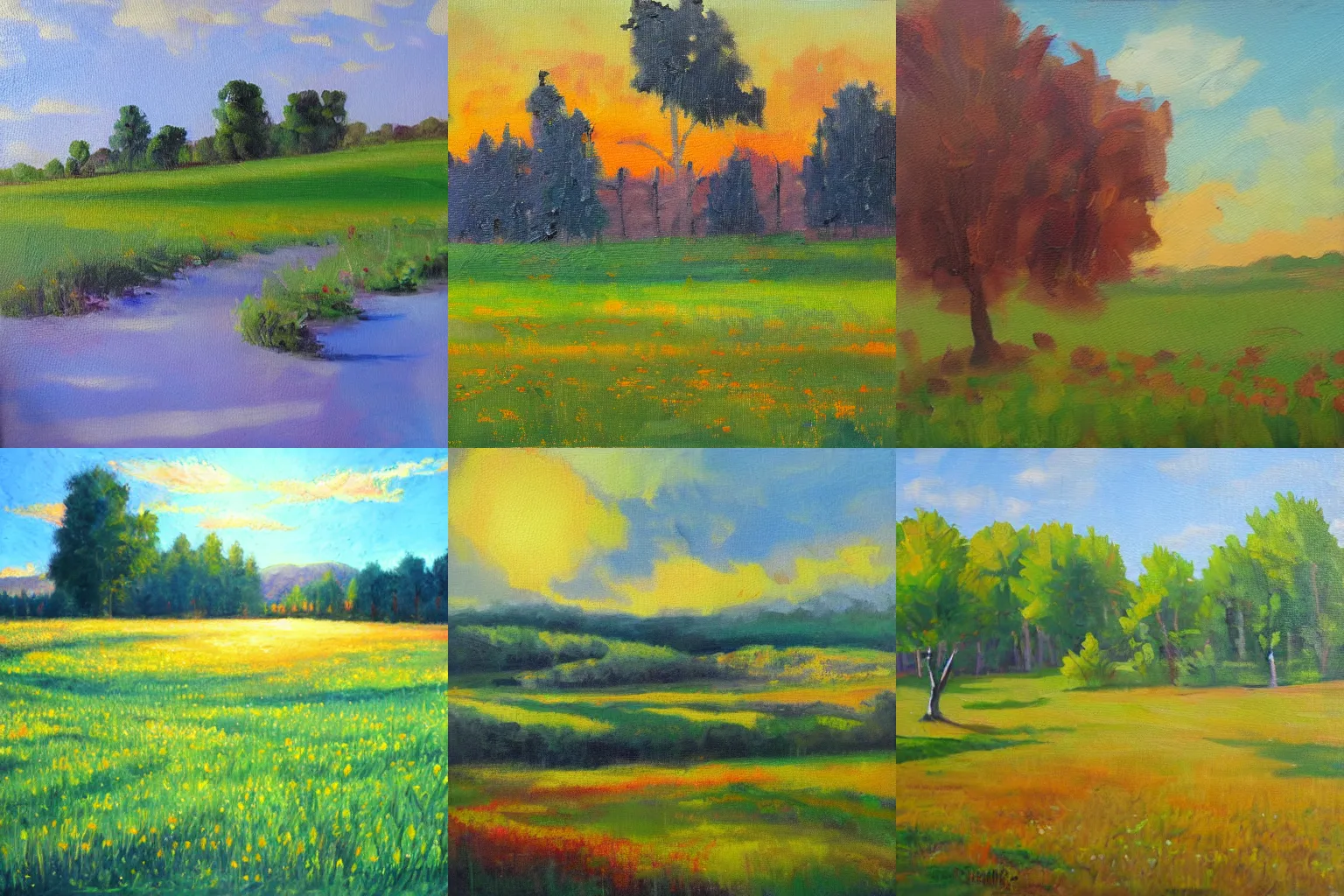 Prompt: sunny meadow, expressive oil painting
