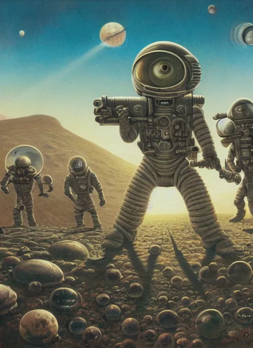 Image similar to highly detailed wide - angle portrait of a retro 1 9 6 0 s invasion from mars, nicoletta ceccoli, mark ryden, lostfish, earl nore, hyung tae, frank frazetta, global illumination, god rays, detailed and intricate environment