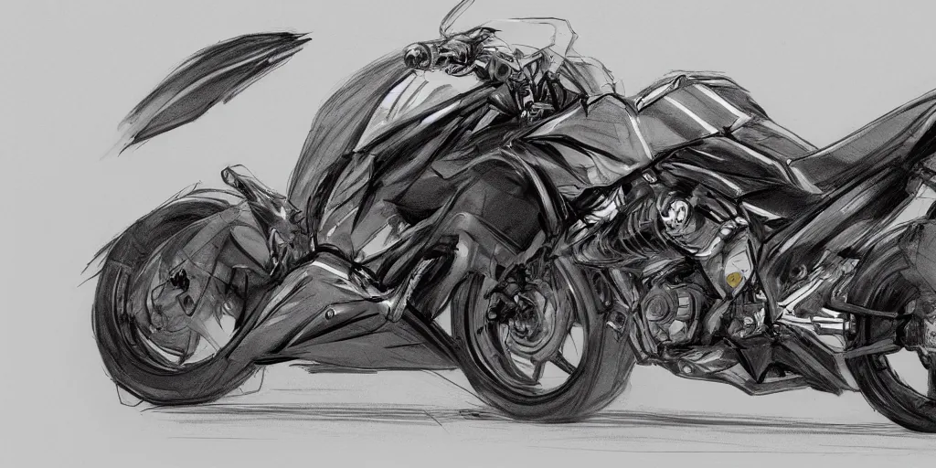 Prompt: 2100s motorcycle sketch concept art, high detail, high definition, 8k