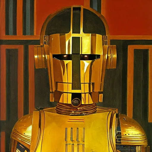 Prompt: painting of c - 3 p 0 by sandro botticelli