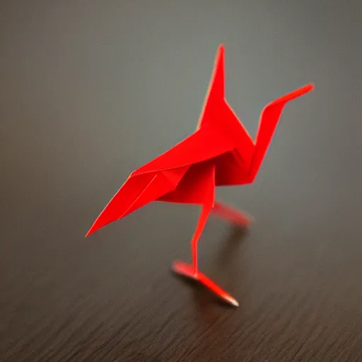 Image similar to photo of an origami crane, beautiful, cinematic, natural light, interesting angle,