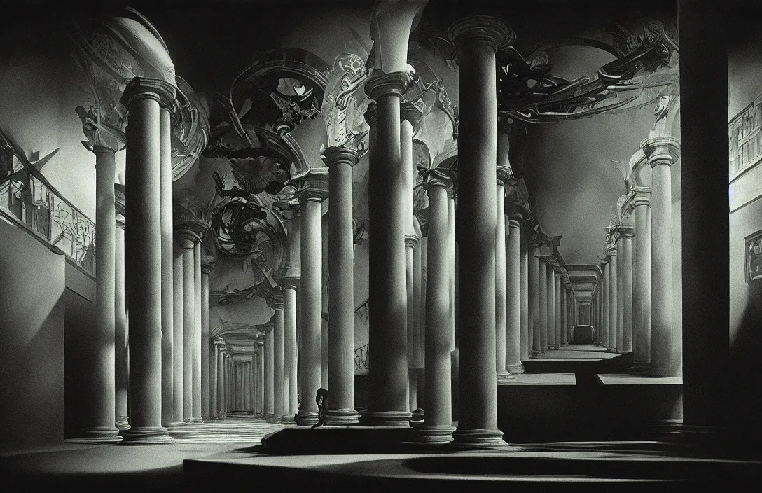 Image similar to the rules of proportion, scale, and perspective are disregarded paludarium intact flawless ambrotype from 4 k criterion collection remastered cinematography gory horror film, ominous lighting, evil theme wow photo realistic postprocessing divisionism first person perspectivephotograph by ansel adams