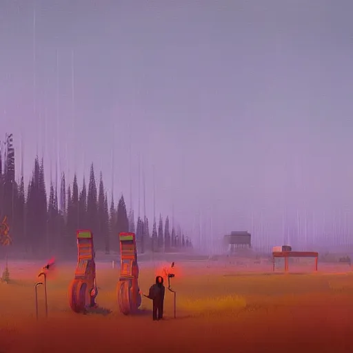 Prompt: a painting by simon stalenhag