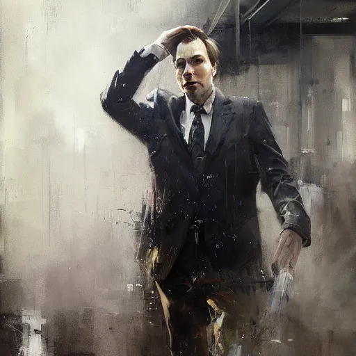 Image similar to jimmy mcgill painted by jeremy mann