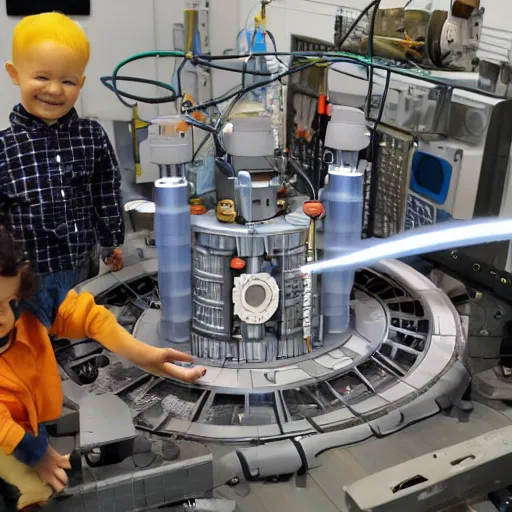 Prompt: fusion reactor powered by toddlers