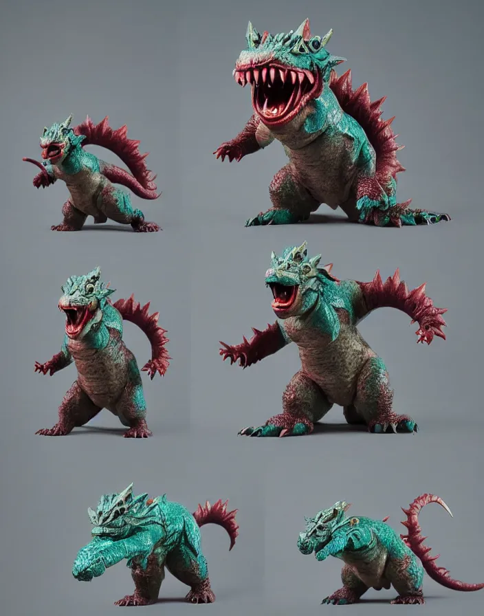 Prompt: small stylized kaiju!!! sofubi!!!! promo shots 4 k photography