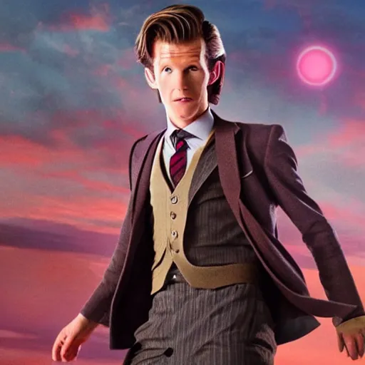 Prompt: still of the eleventh doctor, animated by hayao Miyazaki