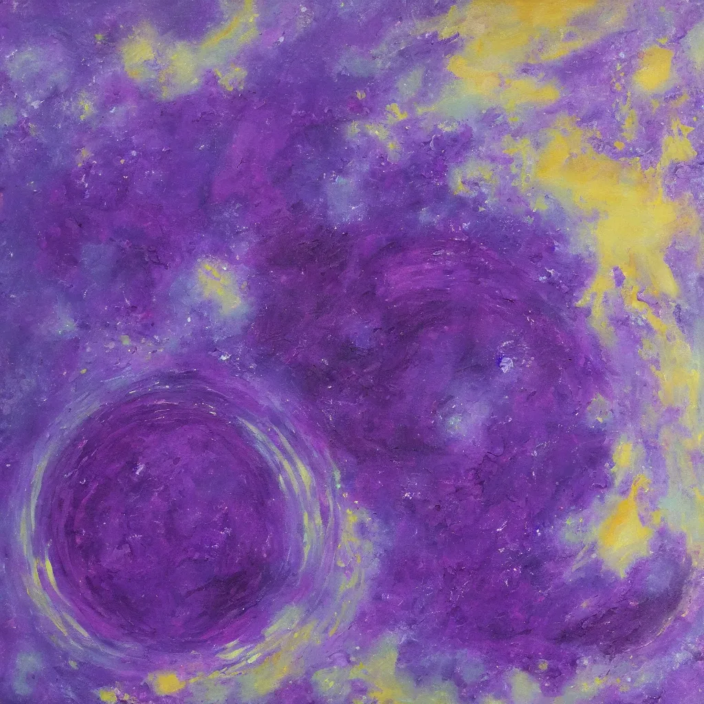 Image similar to purple planet on blank background, oil painting, acrylic