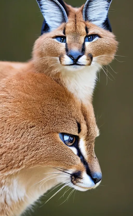 Image similar to portrait photo of cute fluffy caracal, with military hat, highly detailed, high resolution, cosplay photo, stunning, bokeh soft, 1 0 0 mm, trending on instagram, by professional photographer, soldier clothing, shot with a canon, low saturation