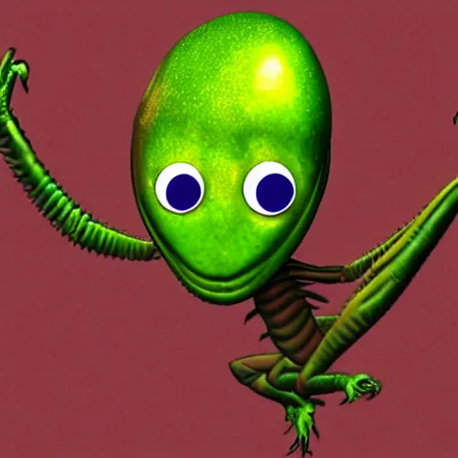 Image similar to an alien that looks like a pickle