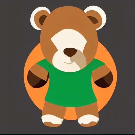 Prompt: A team mascot bear holding a rugby ball, vector