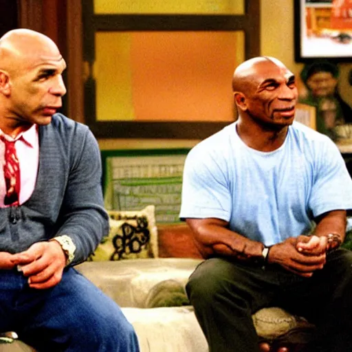 Prompt: mike tyson and joe rogan, in friends