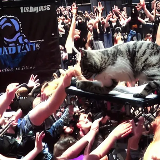 Prompt: stagediving cat