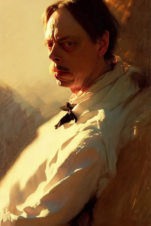 Image similar to beautiful portrait half steve buscemi artisan loaf of sourdough bread, art by anders zorn, wonderful masterpiece by greg rutkowski, beautiful cinematic light, american romanticism thomas lawrence, greg rutkowski