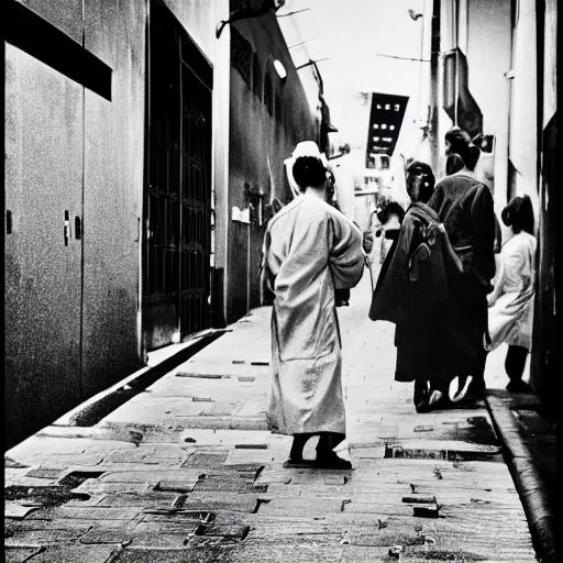 Image similar to candid street photography of a genji apparition dream scene ( 2 0 2 1 ) by hisaji hara