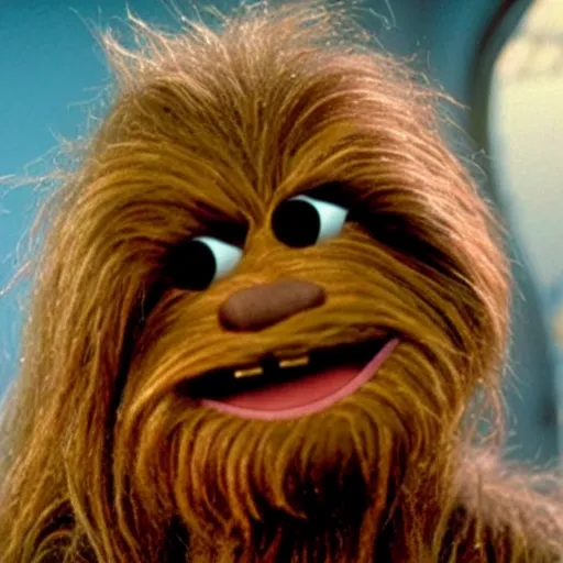 Prompt: Chewbacca as a muppet, film still