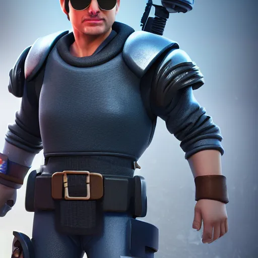 Image similar to tom cruise as a clash royale character, clash royale, concept art, octane render, unreal engine 5, highly detailed, high quality, 8 k, soft lighting, realistic face, path traced