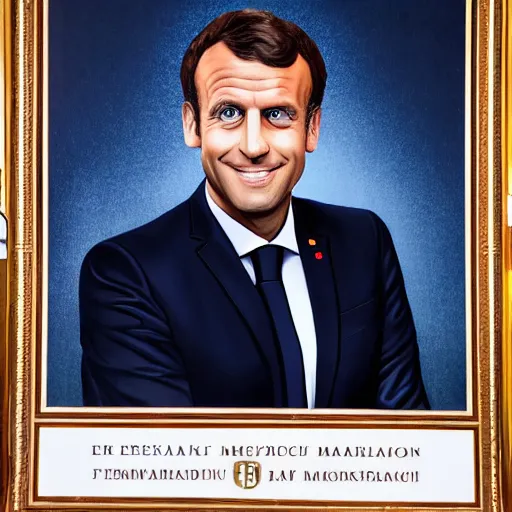 Prompt: official presidential portrait of emmanuel macron