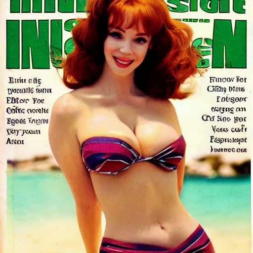 Image similar to Christina Hendricks on the cover of swimsuit illustrated 1965