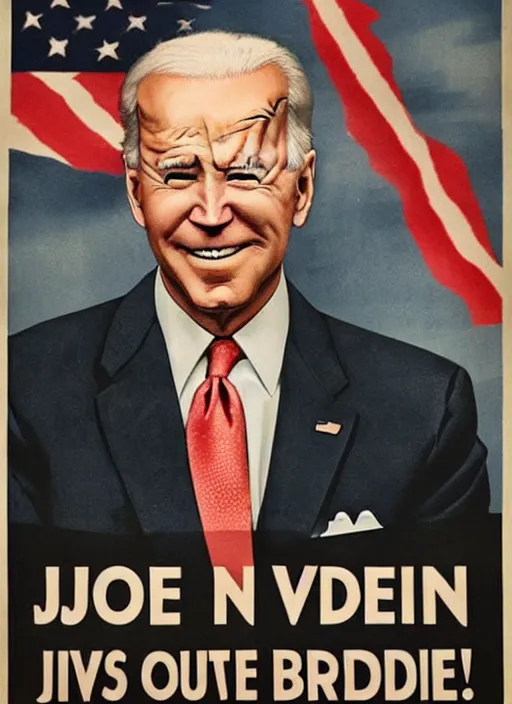 Image similar to joe biden in a ww 2 propaganda poster