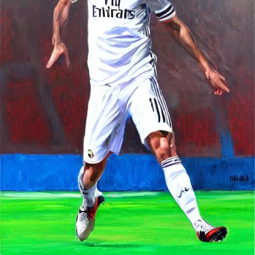 Prompt: an artistic portrait of Karim benzema, oil painting