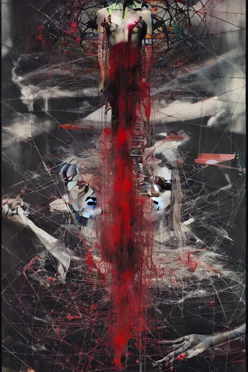 Image similar to the physical impossibility of death, in a brutalist designed space ship, hauntingly surreal, gothic, rich deep colours, painted by francis bacon, adrian ghenie, james jean and petra cortright, part by gerhard richter, part by takato yamamoto. 8 k masterpiece