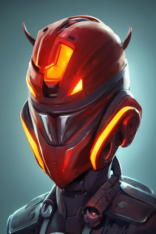 Image similar to epic mask helmet robot ninja portrait stylized as fornite style game design fanart by concept artist gervasio canda, behance hd by jesper ejsing, by rhads, makoto shinkai and lois van baarle, ilya kuvshinov, rossdraws global illumination radiating a glowing aura global illumination ray tracing hdr render in unreal engine 5