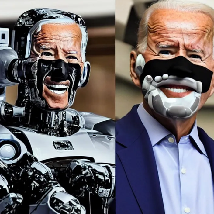 Image similar to Joe Biden, Robot Cyborg!!!!, Detailed Photo