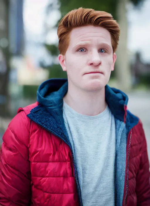 Prompt: portrait photo still of real life philip j fry, 8 k, 8 5 mm, f. 1 4