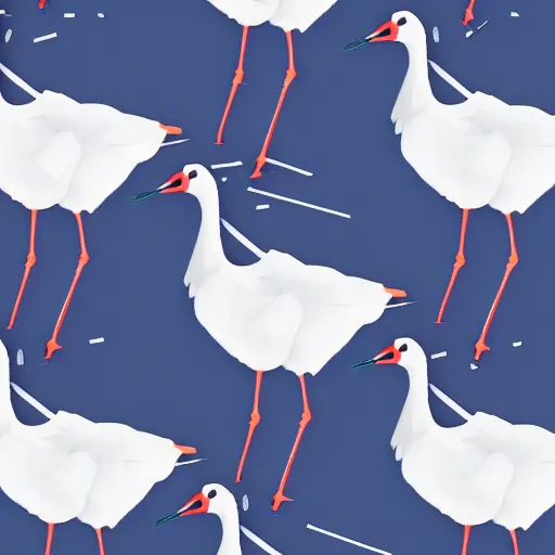 Image similar to fabric pattern of minimalistic cranes