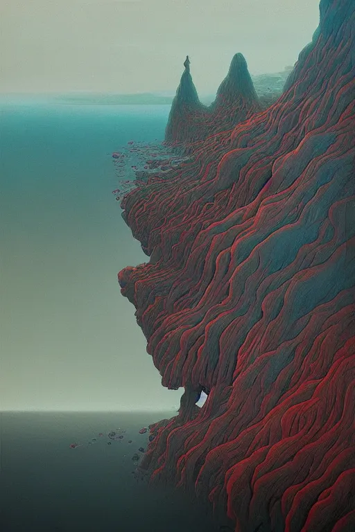 Prompt: a painting of a summer, a surrealist painting by zdzisław beksinski and by alena aenami, deviantart, dystopian art, apocalypse landscape, surrealist