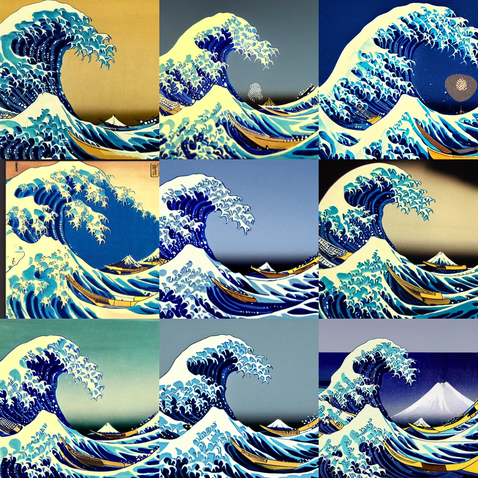 Prompt: A sculpture off The Great Wave of Kanagawa