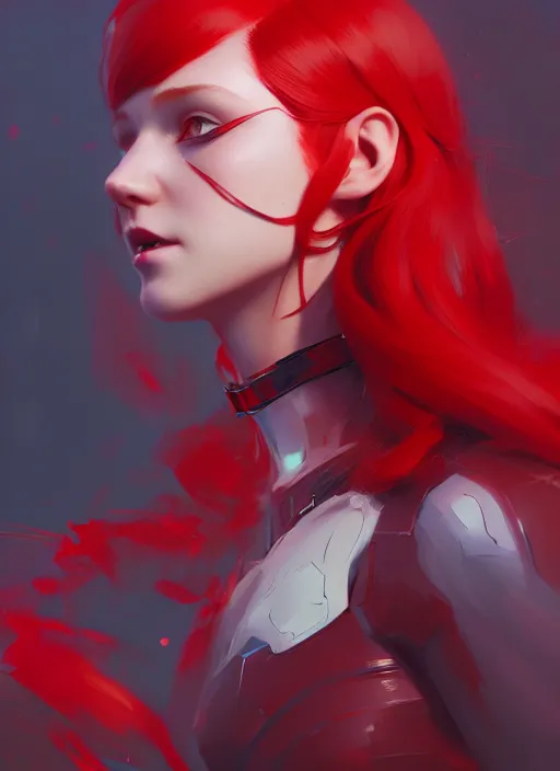 Prompt: a beautiful red - haired girl dressed as a superhero, intricate, elegant, highly detailed, digital painting, artstation, concept art, smooth, sharp focus, illustration, ethereal, misty, by ilya kuvshinov and jeremy mann, 8 k, octane render