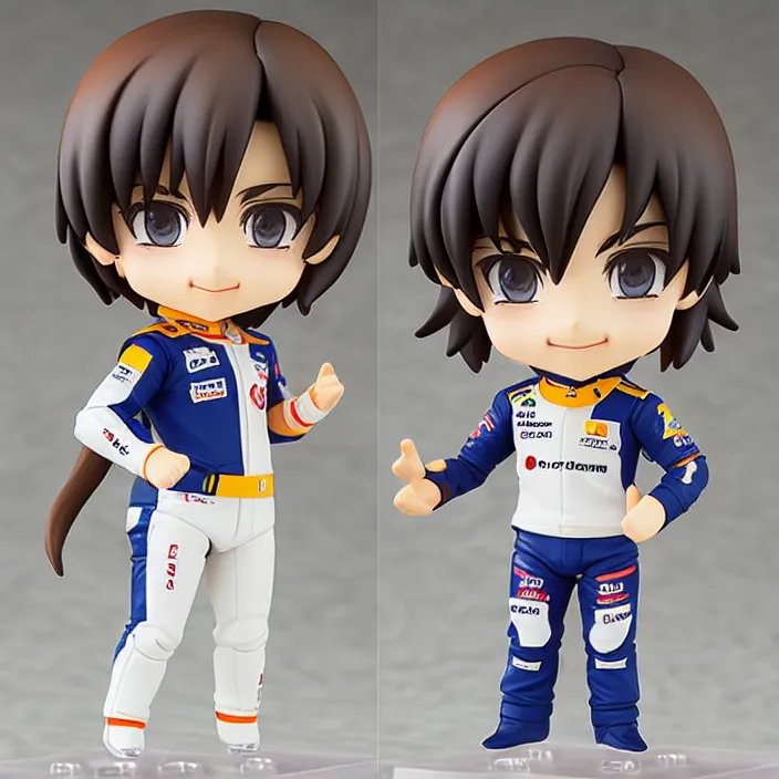 Prompt: fernando alonso, an anime nendoroid of fernando alonso, figurine, detailed product photo