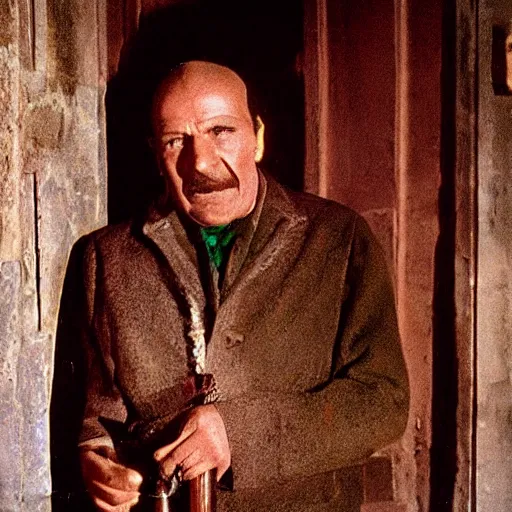 Image similar to environmental portrait an old jewel thief, in the film Topkapi (1964)