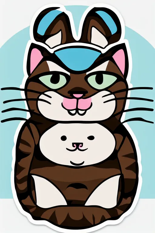 Image similar to Portrait of a cat as a sumo wrestler, sticker, colorful, illustration, highly detailed, simple, smooth and clean vector curves, no jagged lines, vector art, smooth