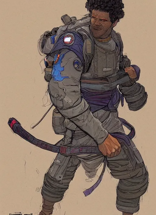 Prompt: apex legends jujitsu instructor. concept art by james gurney and mœbius. gorgeous face.