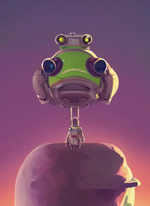 Prompt: a portrait of an astronaut frog standing top of the earth, au naturel, hyper detailed, digital art, trending in artstation, cinematic lighting, studio quality, smooth render, unreal engine 5 rendered, octane rendered, art style by kurzgesagt and nixeu and ian sprigger and wlop and krenz cushart