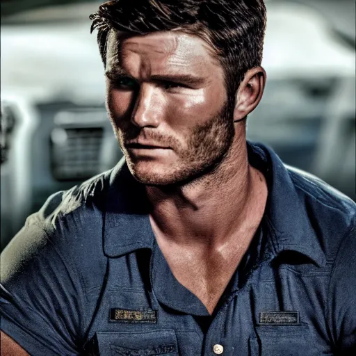 Image similar to scott eastwood as chris redfield, 4 k, high detail, high - resolution photograph, professional photography, ultra - detail