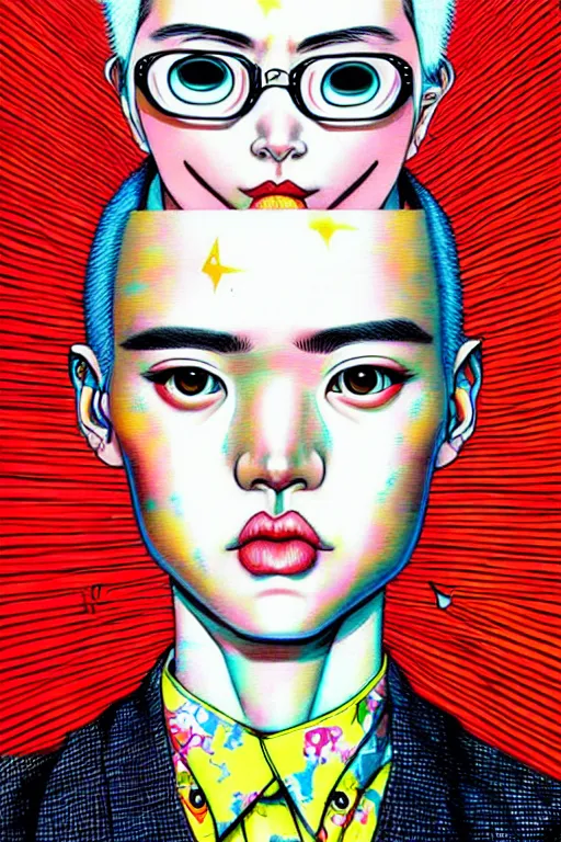 Image similar to max headrom, style of yoshii chie and hikari shimoda and martine johanna, highly detailed