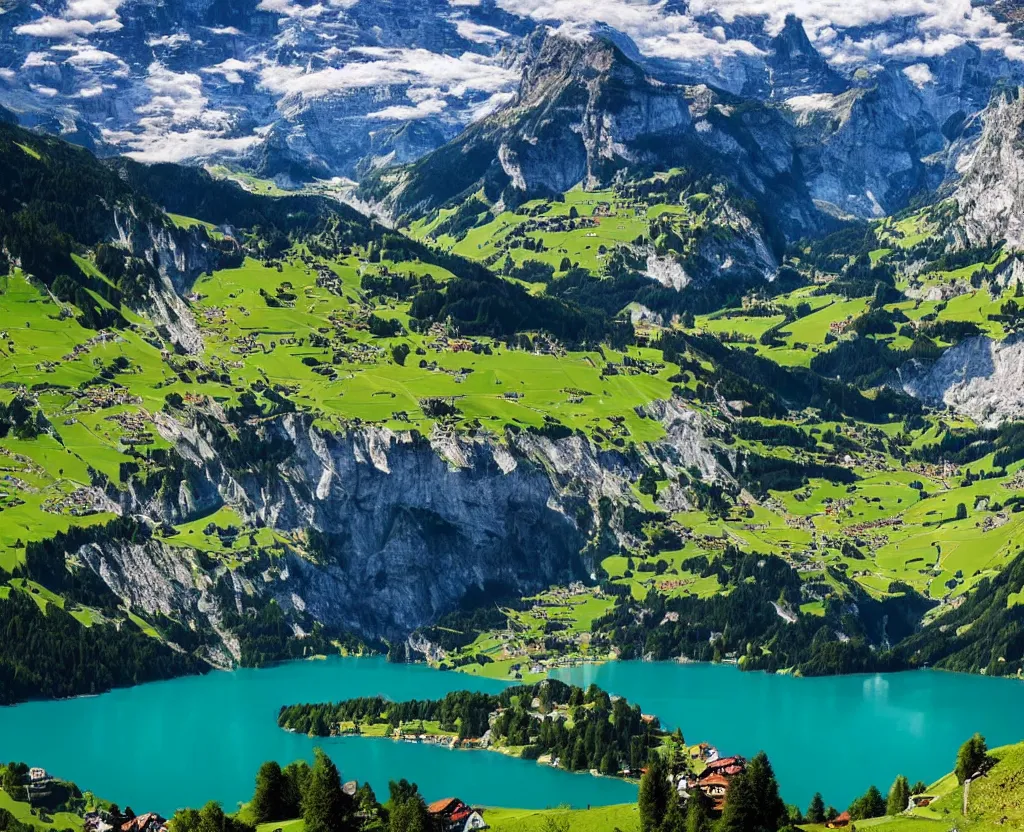 Image similar to Amazing Switzerland Landscape that are out of this world 8k