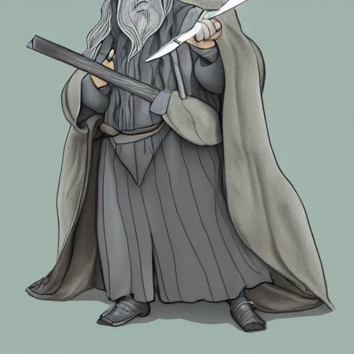 Prompt: Gandalf the grey, digital drawing, pin-up