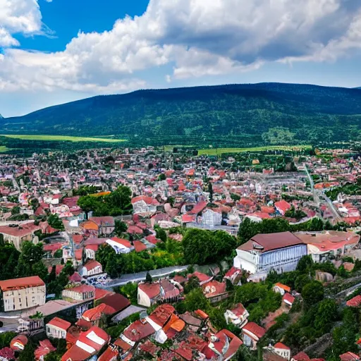 Prompt: the mioveni town from Romania, wide shot, photo realistic, 8k uhd, extremely high detail