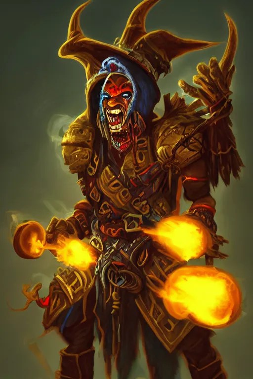 Image similar to witch - doctor holding electricity, world of warcraft, diablo,