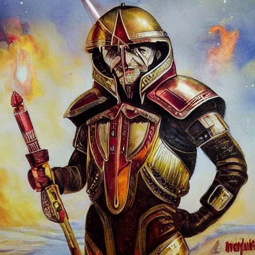 Image similar to elon musk as a warlord, painting, surreal